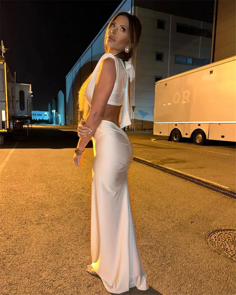 Turtleneck Temptation – Hollow Out Slim Fit Maxi Dress