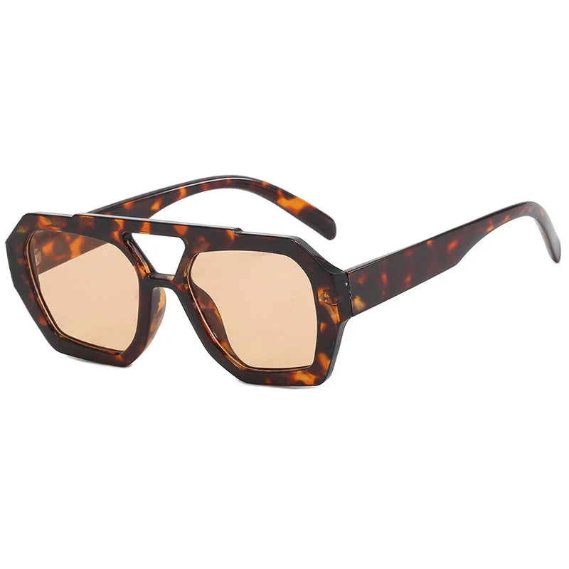 VintEdge Luxe – Square Sunglasses with Double Bridge Design