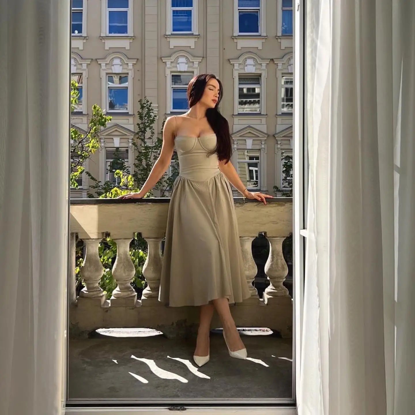 Stylish Spaghetti Strap Midi Dress – Suninheart Casual & Elegant