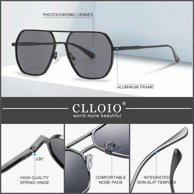 Unisex Aluminum Chameleon Sunglasses – CLLOIO Polarized UV Protection Eyewear