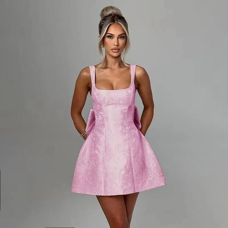Elegant Bodycon Party Dress – White Jacquard Backless Maxi Dress by NIDANSSI