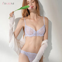 Logirlve Ultra-Thin Lace Lingerie Set – Hollowed-Out Push-Up Bra & Panty for Women
