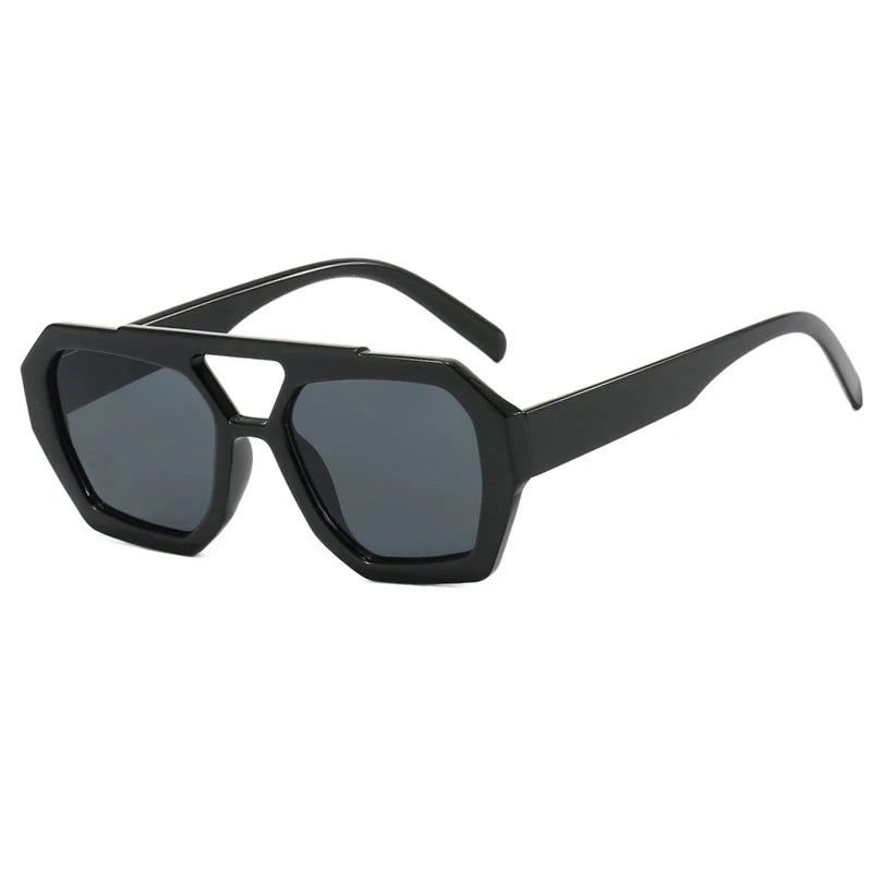 VintEdge Luxe – Square Sunglasses with Double Bridge Design