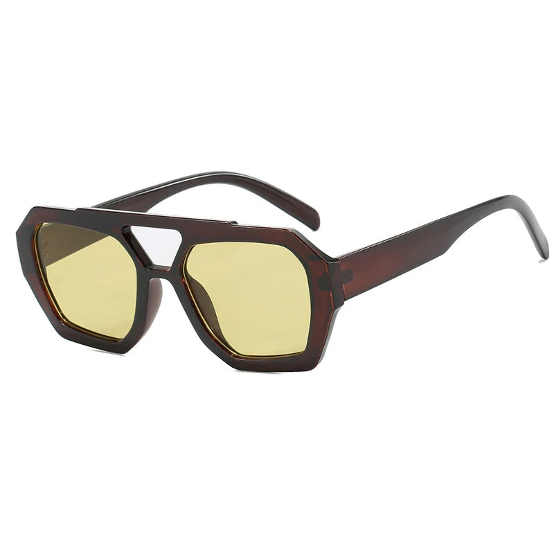 VintEdge Luxe – Square Sunglasses with Double Bridge Design