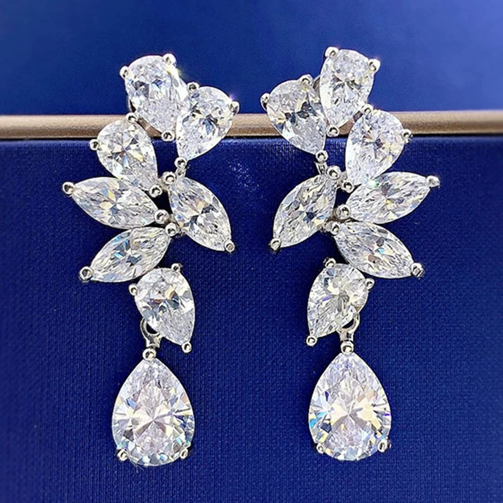 Luxury White Sapphire Drop Earrings – Wedding & Gift Jewelry