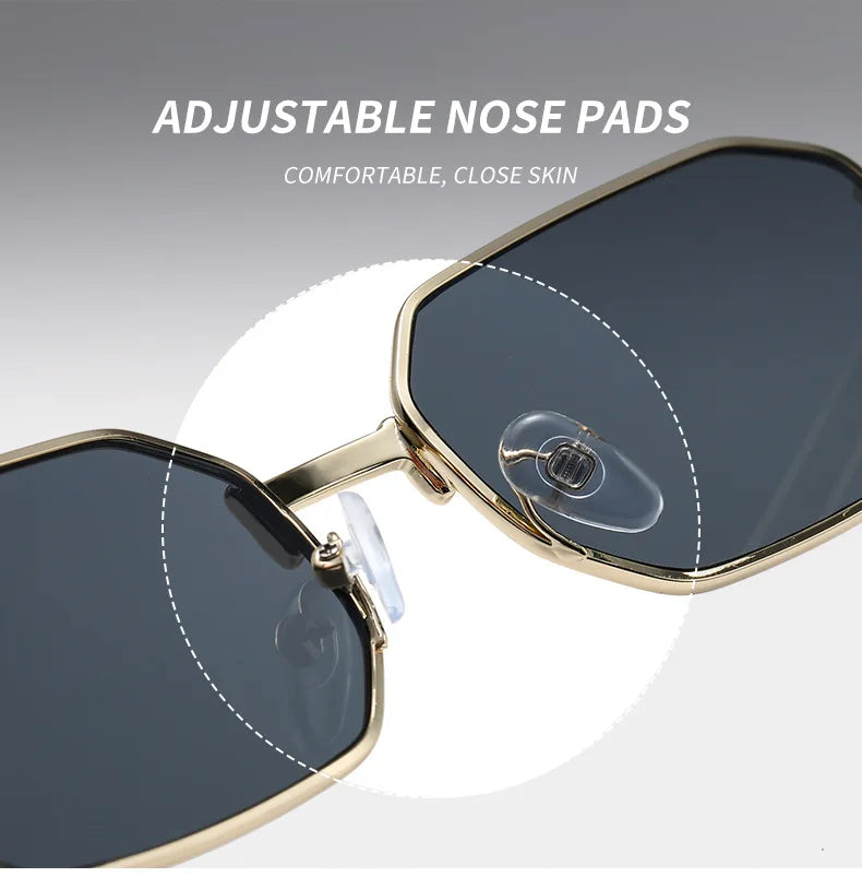 Classic Narrow Metal Sunglasses – Sleek Rectangle Design for Men & Women