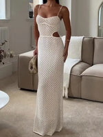 Sexy Hollow Out Knit Beach Dress – Summer Maxi Cover-Up for Women
