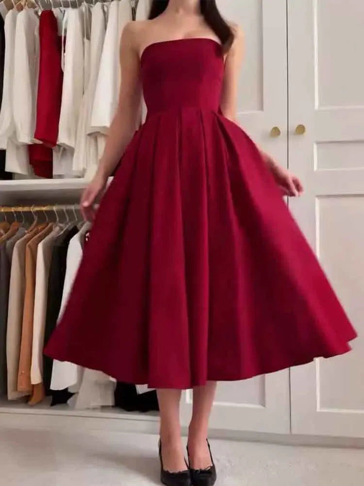 Sexy & Sophisticated: NIDANSSI Strapless Backless Bodycon Dress for Women