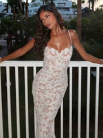 Luxe Lace Corset Midi Dress – TRAF Strappy Backless Partywear
