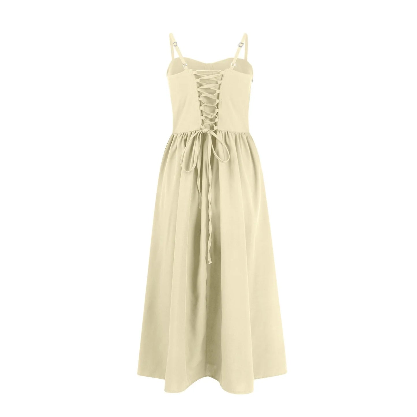 Sexy Sleeveless A-Line Dress for Women – Mid-Length Feminine Summer Style