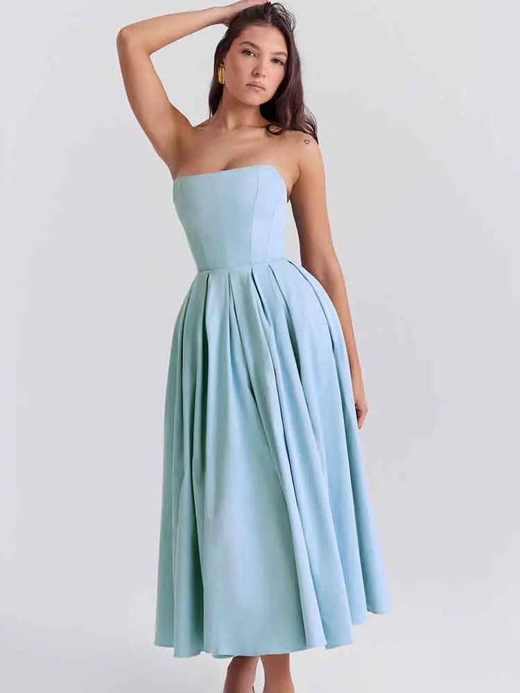 Sexy & Sophisticated: NIDANSSI Strapless Backless Bodycon Dress for Women