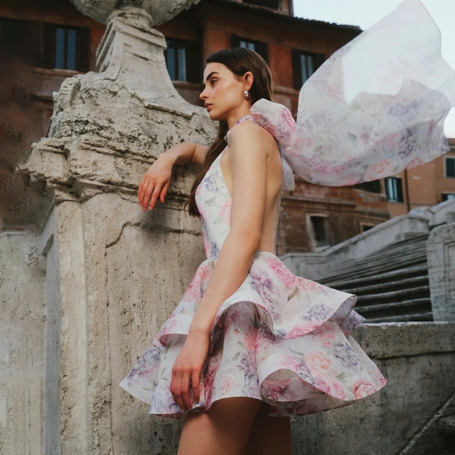 Chic in Bloom – French Style Halter Cake Skirt Dress