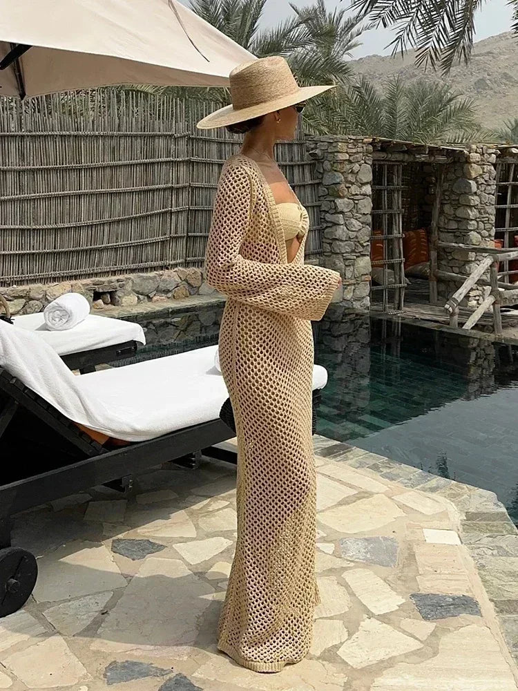 Summer Siren – Feminine Bell Sleeve Knit Dress & Cover-Up
