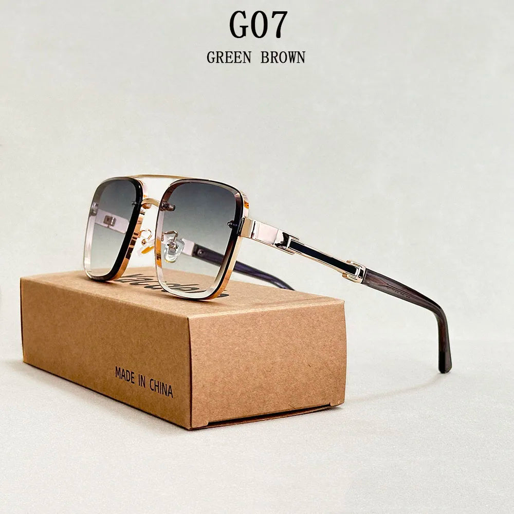 Trendy Vintage Sunglasses – Luxury Square Shades for Men and Women, Zonnebril Style