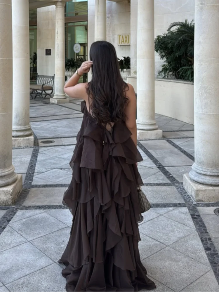 Women’s Sleeveless Pleated Tube Dress – 3D Flower Draped Evening Party Dress