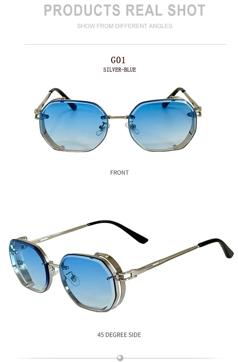 Fashionable Steampunk Sunglasses – Bold Square Frames for a Trendy Look