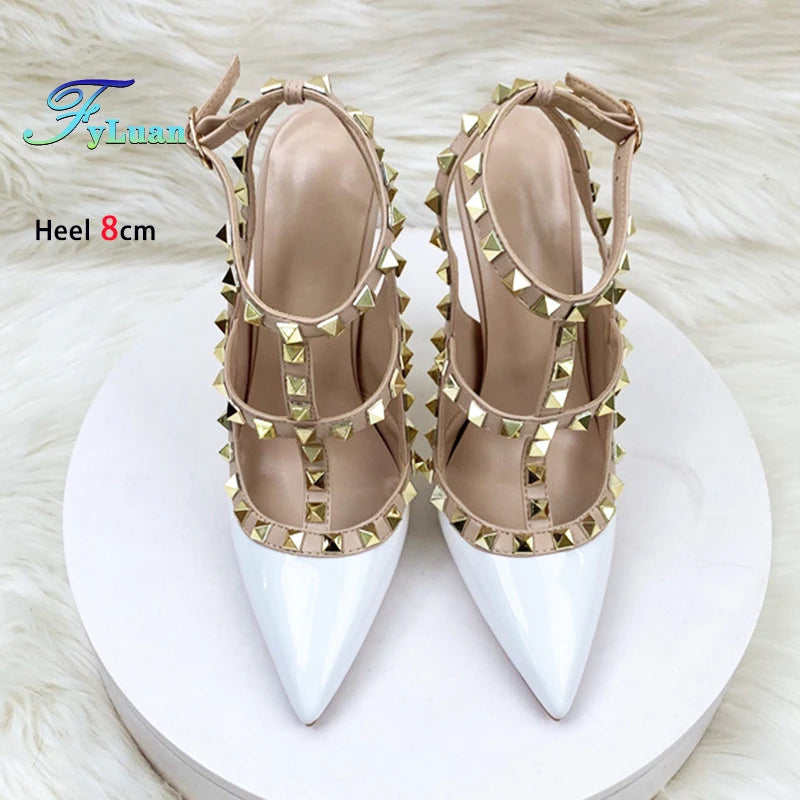 Bold Rivet Stiletto Heels – Summer Party Pumps in 8CM/10CM/12CM