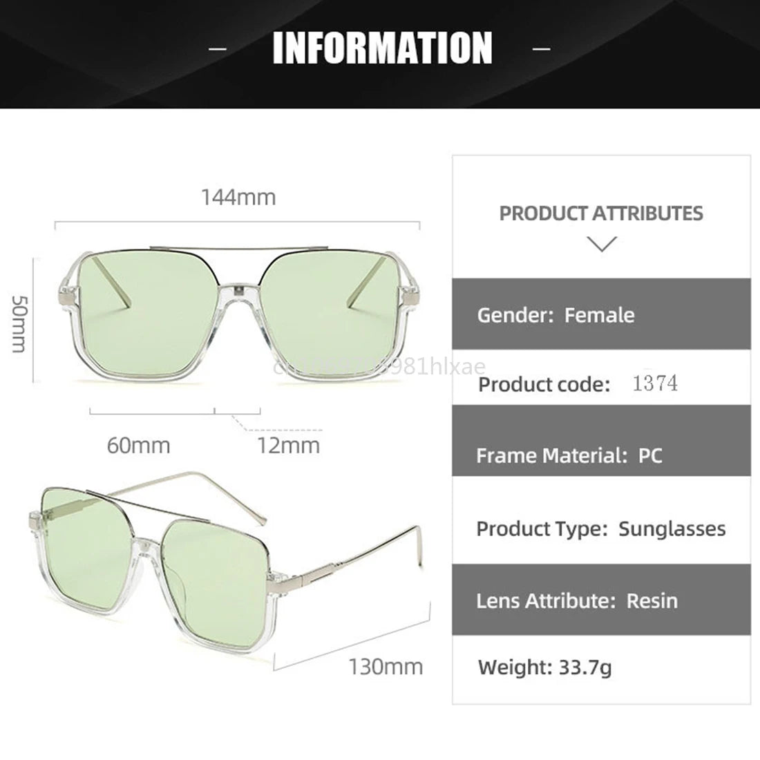 Vintage Big Square Sunglasses – Unisex Half-Metal Frame UV400 Fashion Shades