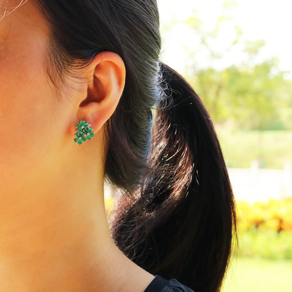 Romantic Bloom – 925 Silver Earrings with Natural Gemstones