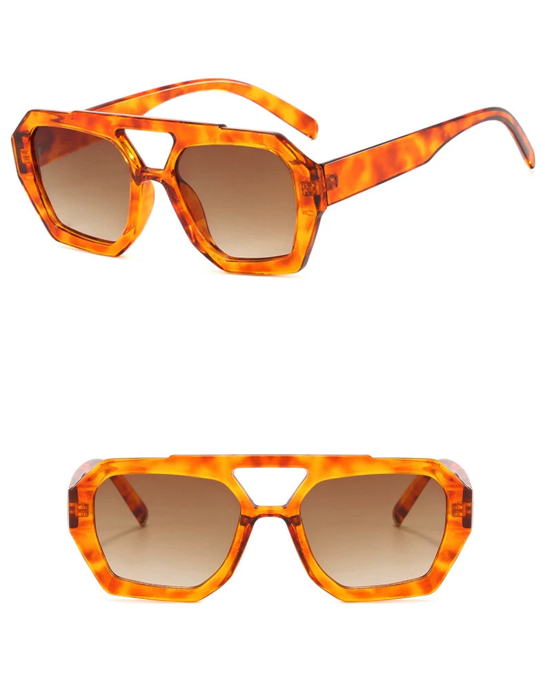 VintEdge Luxe – Square Sunglasses with Double Bridge Design