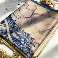 Luxury Printed Pure Silk Scarf – Long Designer Wrap & Shawl for Women
