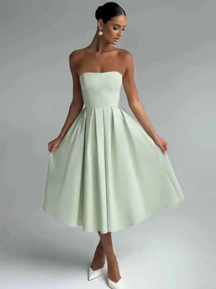Sexy & Sophisticated: NIDANSSI Strapless Backless Bodycon Dress for Women
