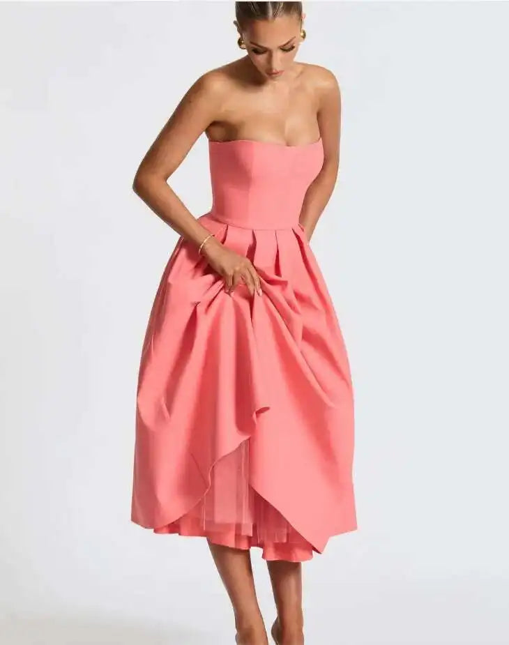 Sexy & Sophisticated: NIDANSSI Strapless Backless Bodycon Dress for Women