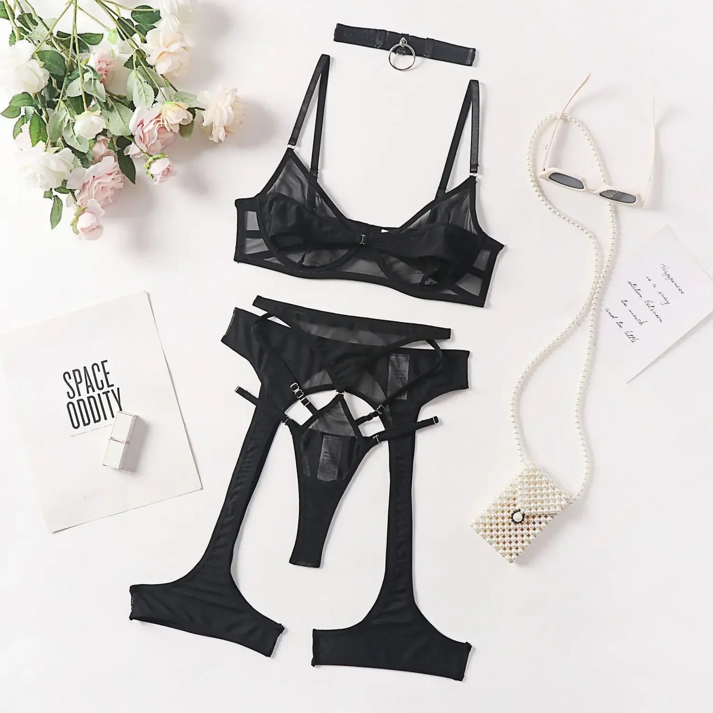 Toucheart Micro Mesh Sexy Bra & Garter Set – Statement Intimates
