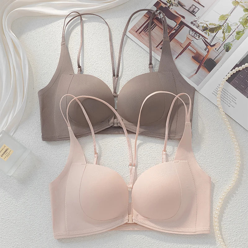 Cross-Back Adjustable Lift Bra – Anti-Sag, Front Closure Sexy Lingerie