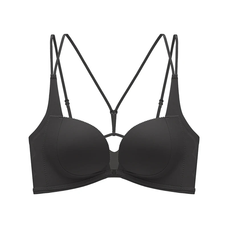 Cross-Back Adjustable Lift Bra – Anti-Sag, Front Closure Sexy Lingerie