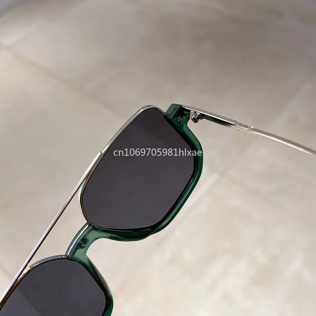 Vintage Big Square Sunglasses – Unisex Half-Metal Frame UV400 Fashion Shades