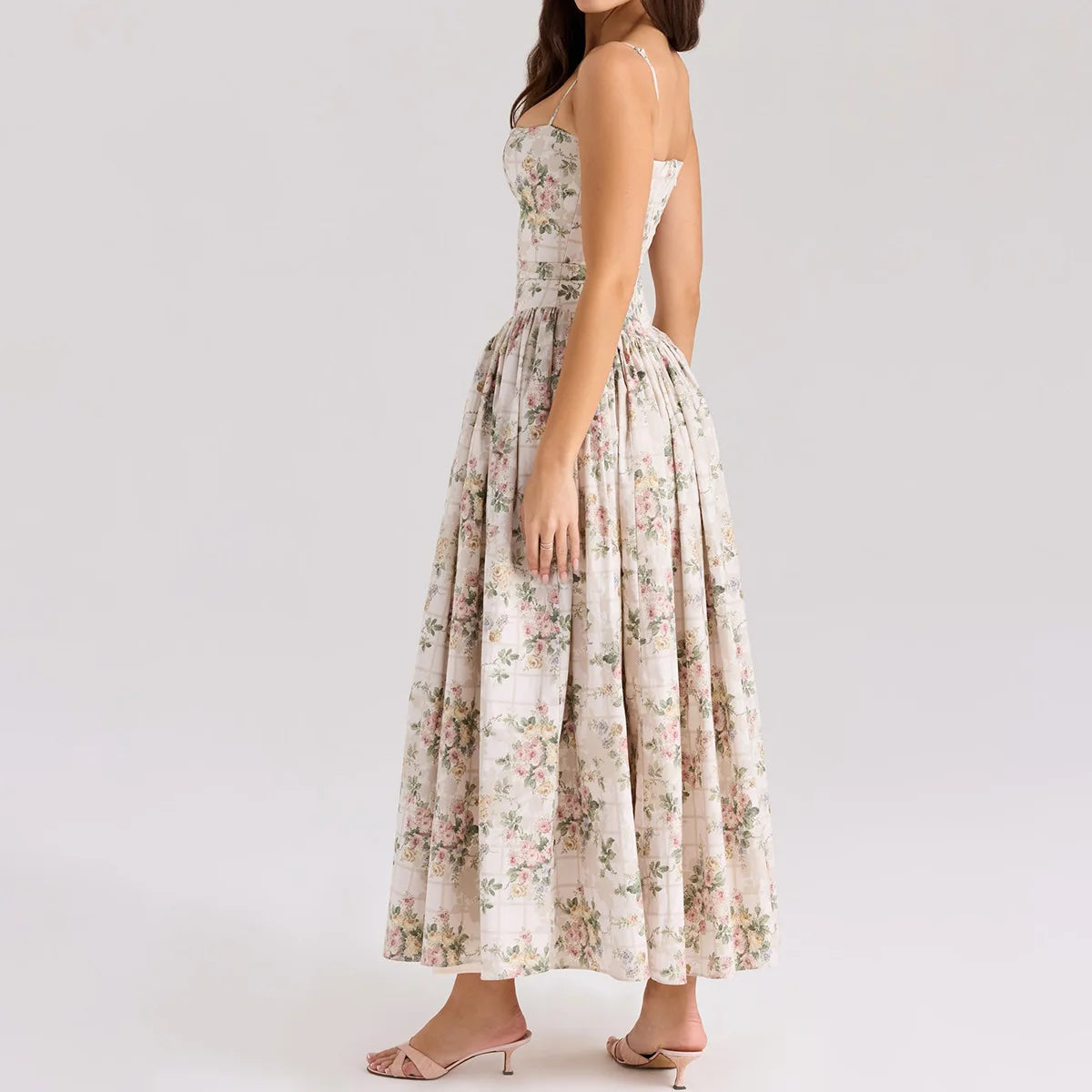 Floral Elegance – Mingmingxi Spaghetti Strap Maxi Party Dress for Summer
