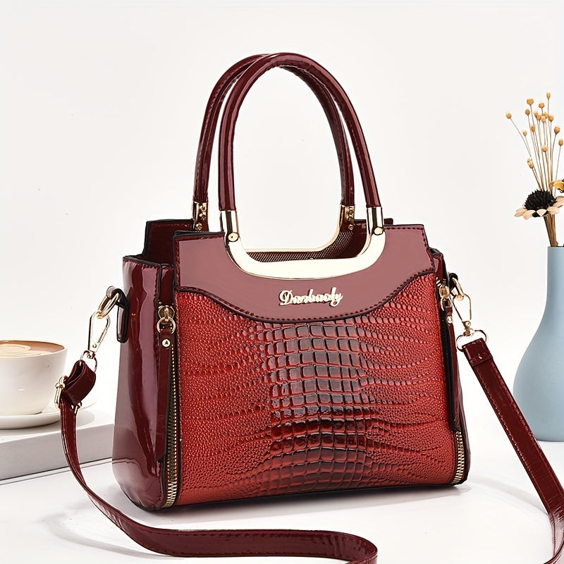 Crocodile Pattern Shoulder Bag – Stylish & Functional Tote for Everyday Use