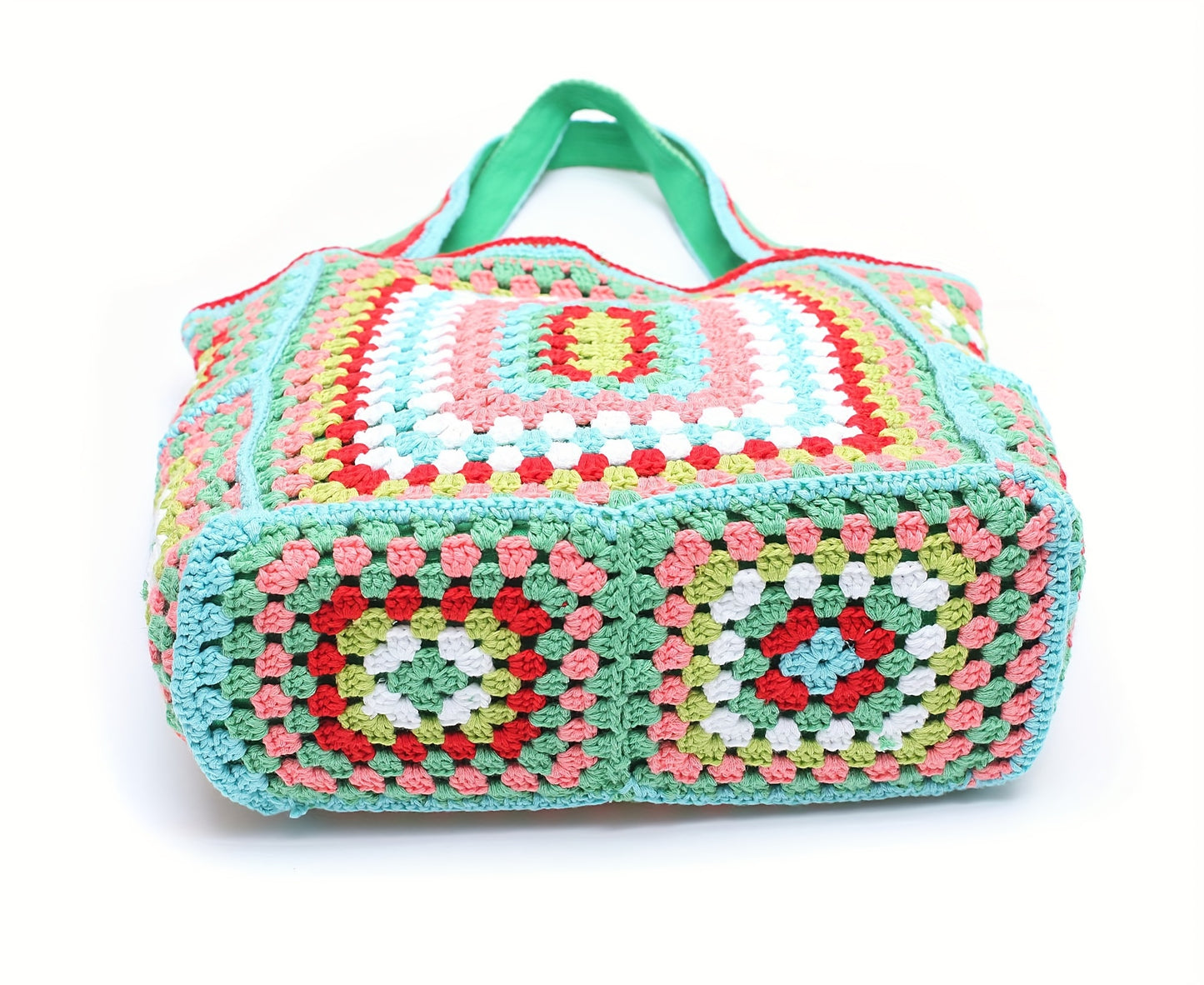 Retro Contrast Boho Tote – Large Capacity Bag for Work, Travel & Everyday Use