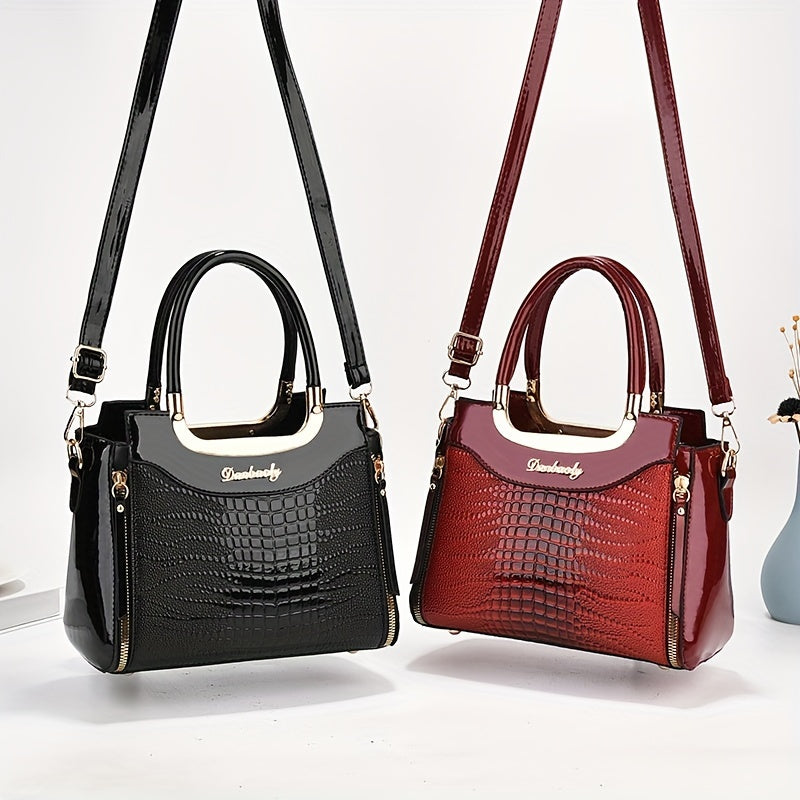 Crocodile Pattern Shoulder Bag – Stylish & Functional Tote for Everyday Use