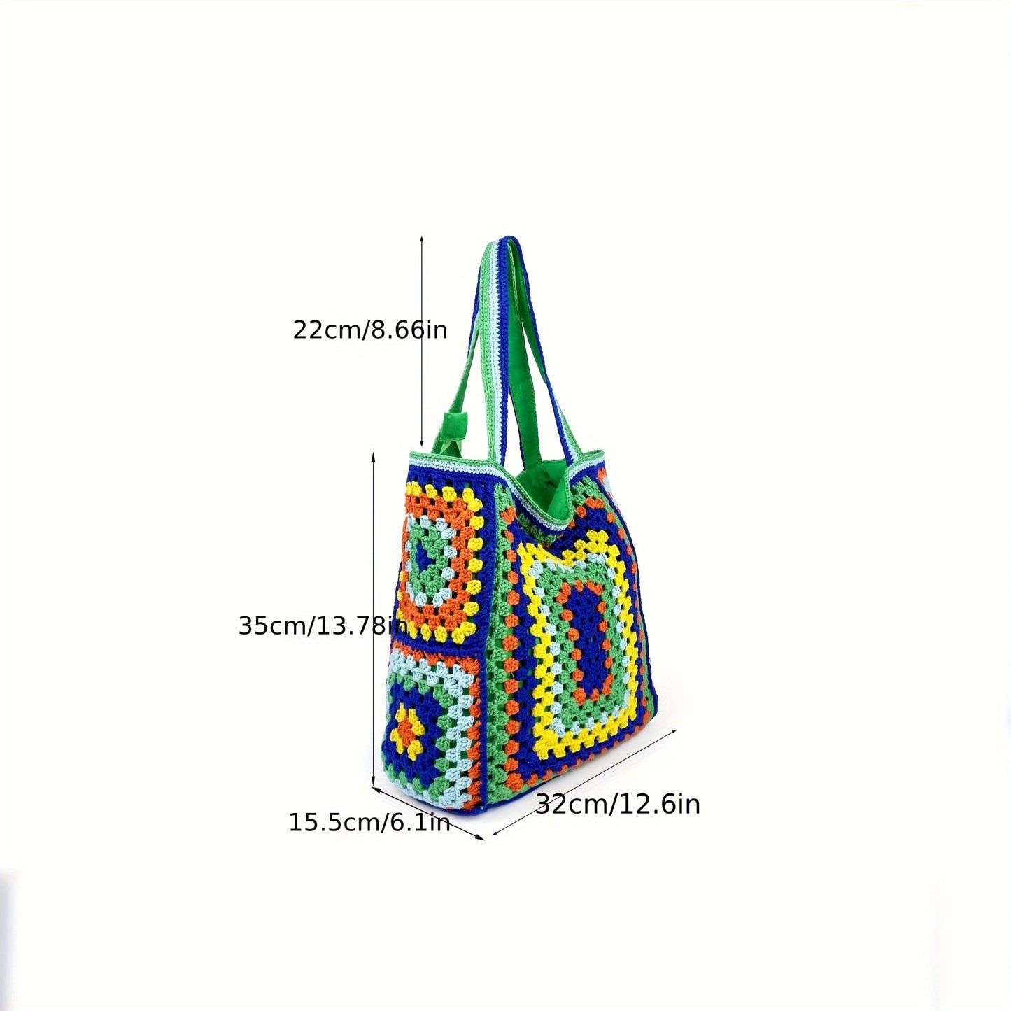 Retro Contrast Boho Tote – Large Capacity Bag for Work, Travel & Everyday Use