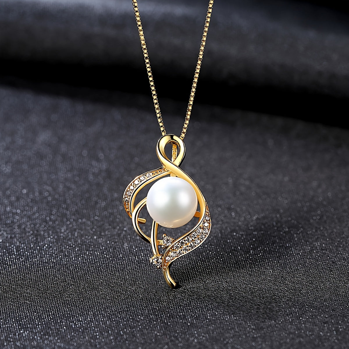 925 Sterling Silver Pearl Necklace – Natural Freshwater Pearl & Boho Rhinestone Charm
