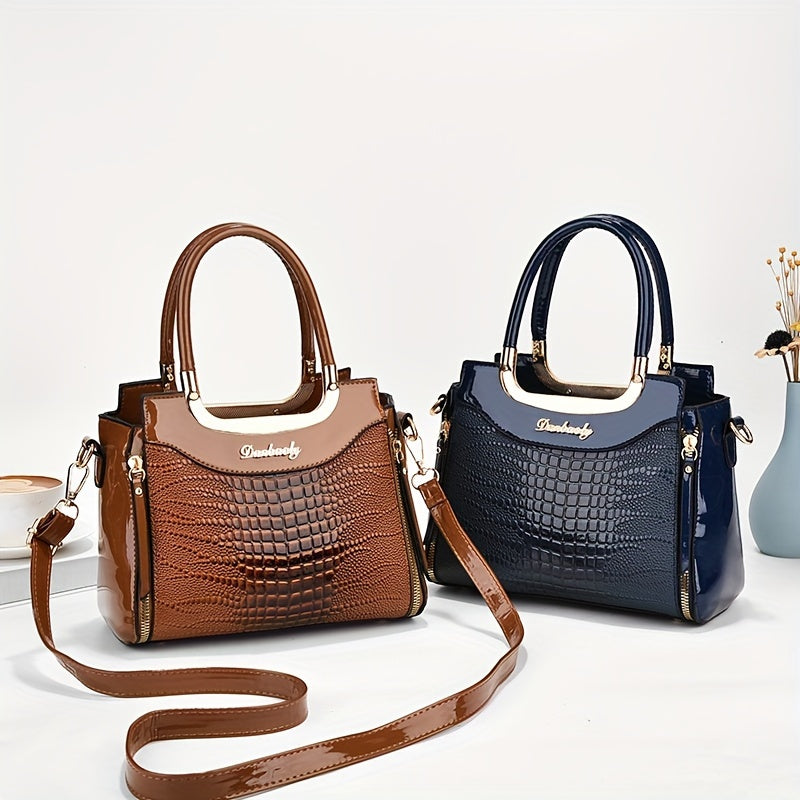 Crocodile Pattern Shoulder Bag – Stylish & Functional Tote for Everyday Use