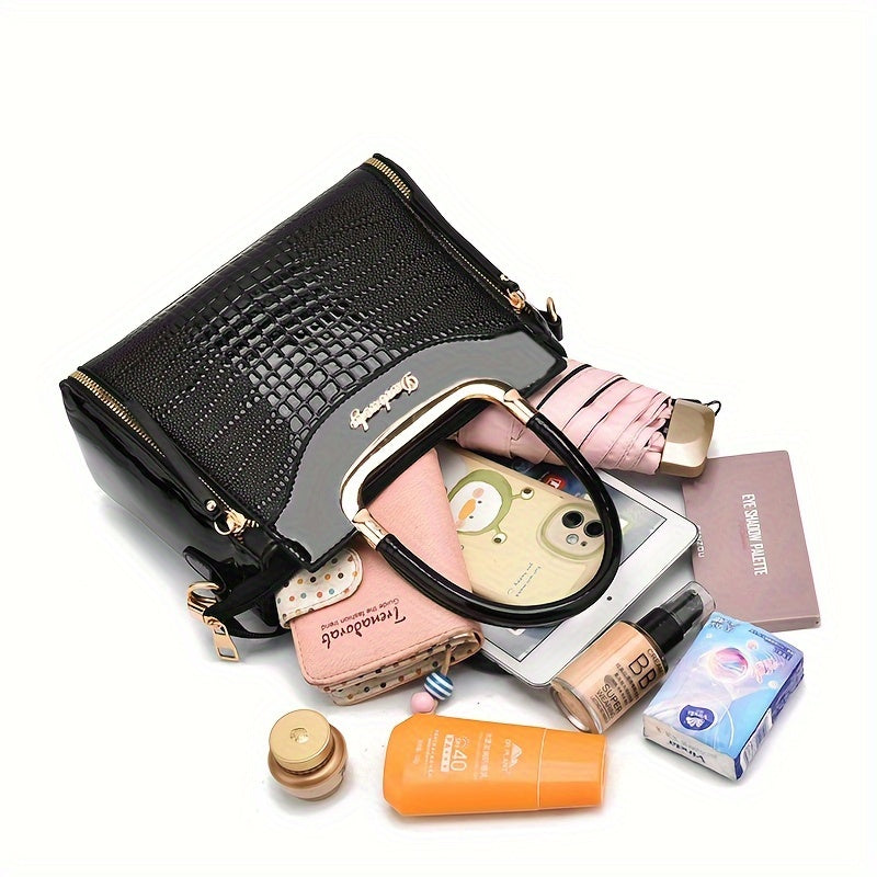 Crocodile Pattern Shoulder Bag – Stylish & Functional Tote for Everyday Use