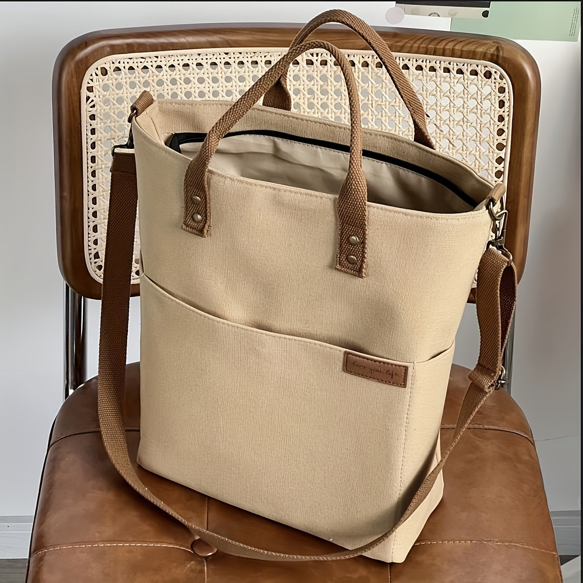 Thick Canvas School Tote Bag – Stylish & Durable Everyday Bag for Women
