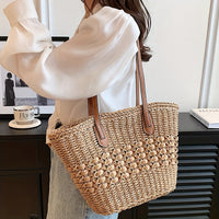 Women’s Vacation-Ready Straw Bag – Large Capacity Woven Shoulder Tote