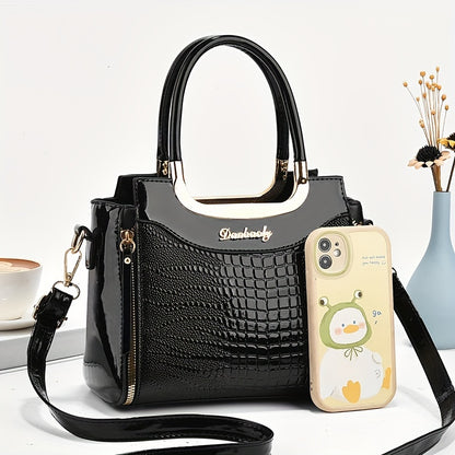 Crocodile Pattern Shoulder Bag – Stylish & Functional Tote for Everyday Use