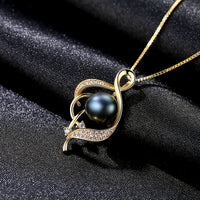925 Sterling Silver Pearl Necklace – Natural Freshwater Pearl & Boho Rhinestone Charm