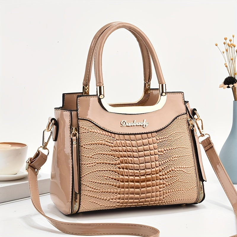 Crocodile Pattern Shoulder Bag – Stylish & Functional Tote for Everyday Use