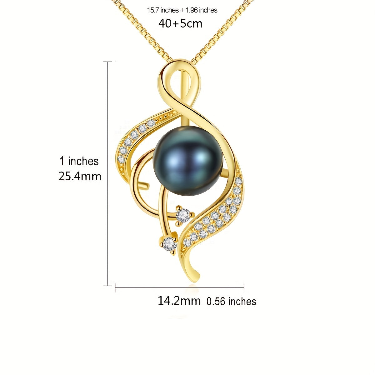 925 Sterling Silver Pearl Necklace – Natural Freshwater Pearl & Boho Rhinestone Charm