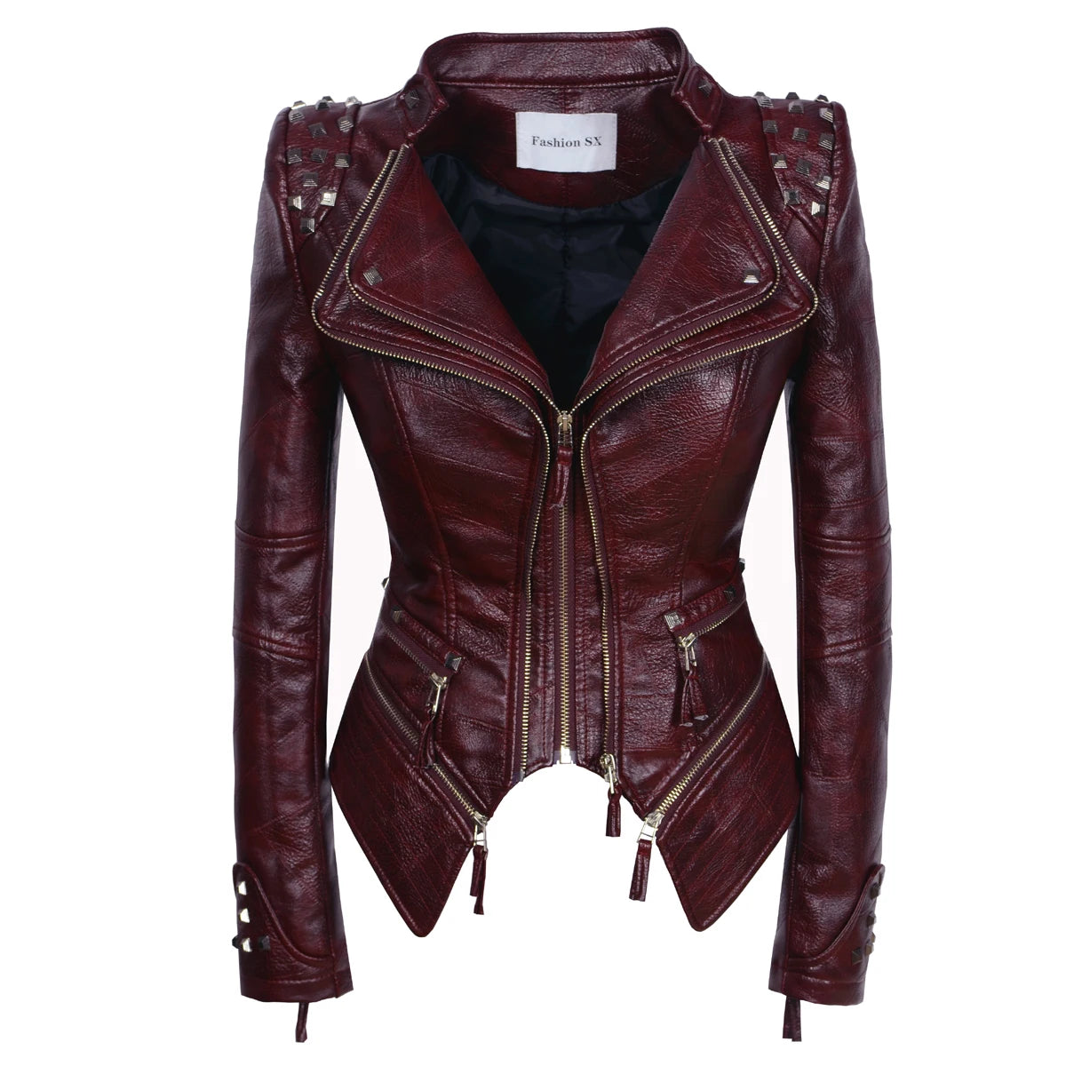Women's Punk Style Cropped Denim Jacket – SX Rivet Moto Windbreaker