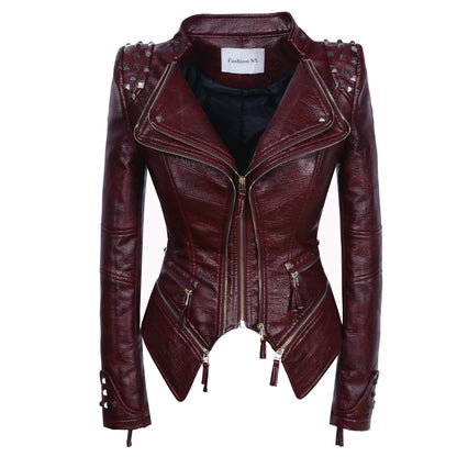 Women's Punk Style Cropped Denim Jacket – SX Rivet Moto Windbreaker
