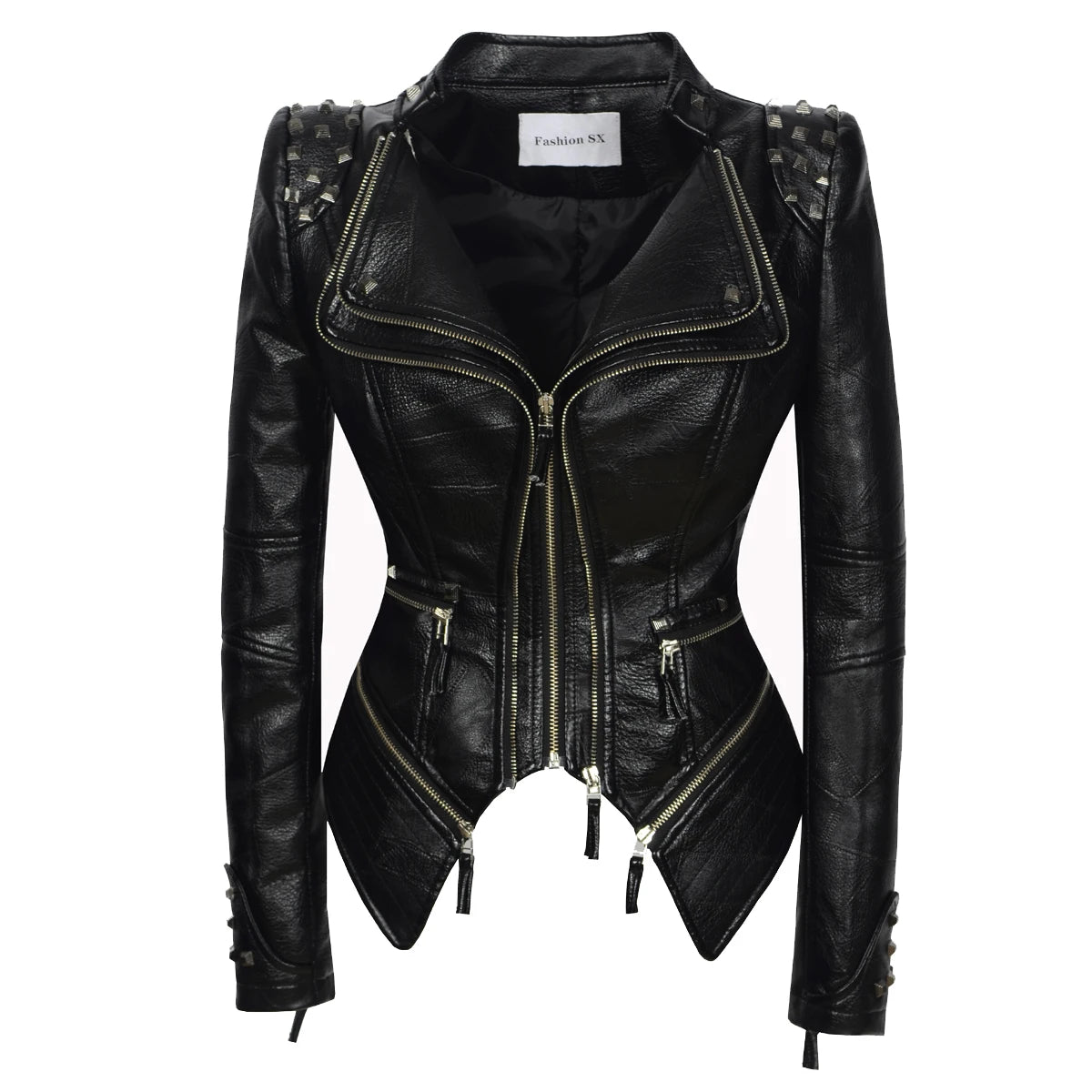 Women's Punk Style Cropped Denim Jacket – SX Rivet Moto Windbreaker