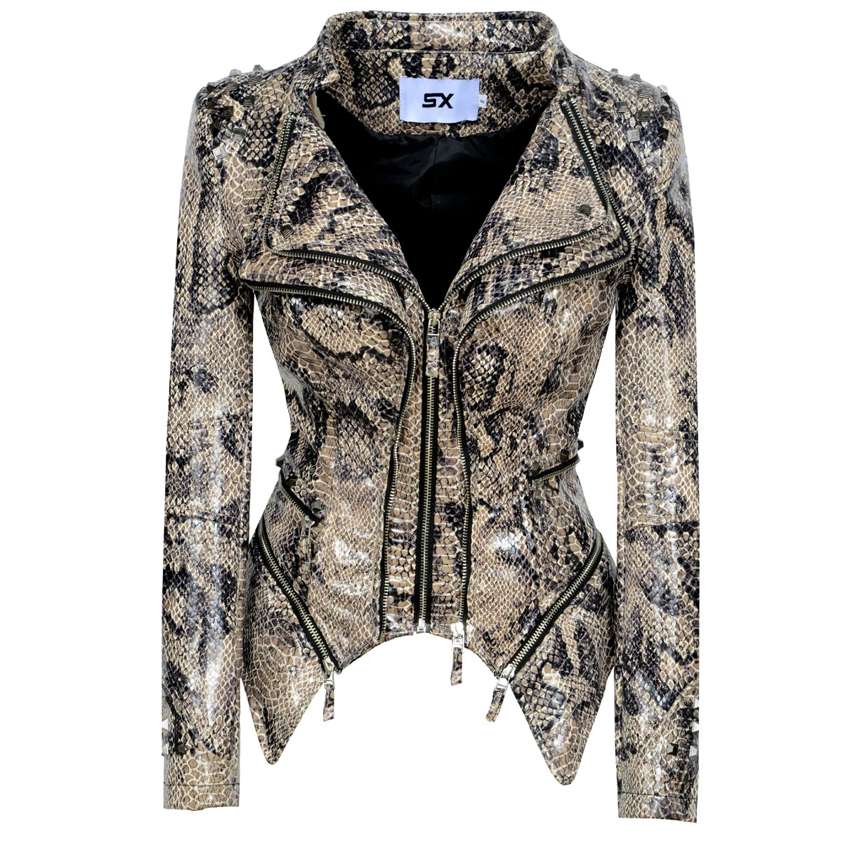 Women's Punk Style Cropped Denim Jacket – SX Rivet Moto Windbreaker