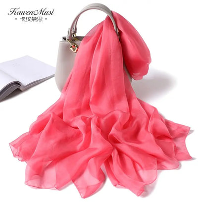 Fimtariah Summer Silk Scarf for Women – Lightweight Long Foulard Femme
